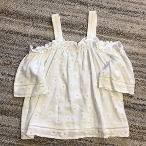 White linen sunflower top